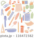 Big flat design Vector Set of School Stationery Supplies 116472382