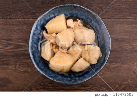 つくね芋と里芋と鶏肉の煮物 116472503