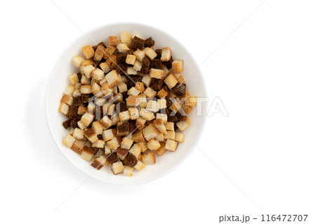 pile of homemade rusks isolated on white background 116472707