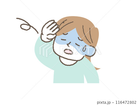めまいがしている女性のイラスト 116472802