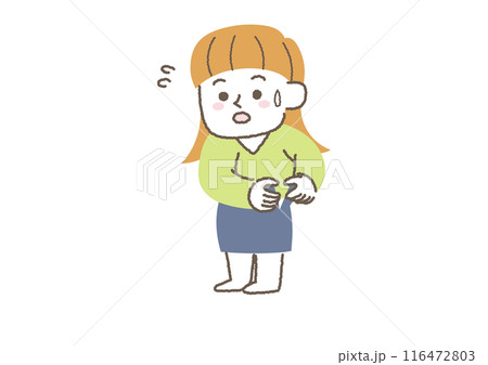 太ってスカートのファスナーが締まらない女性 116472803