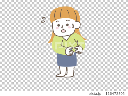 太ってスカートのファスナーが締まらない女性 116472803