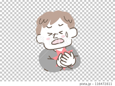 Illustration of a man having a heart attack 116472811