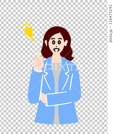 ひらめいた女性のイラスト 116473242