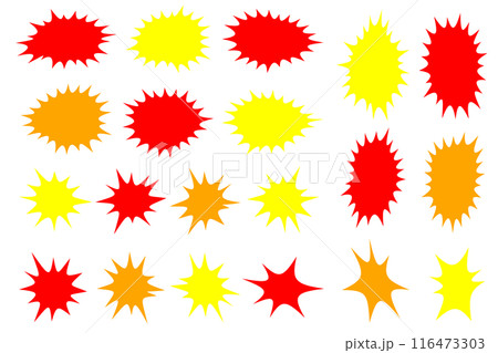 目立つ色の爆弾形状のイラストセット 116473303