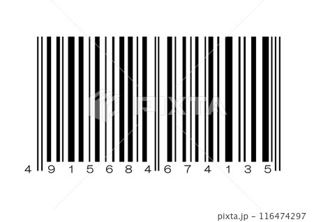 数字のついたバーコードのイラスト 116474297