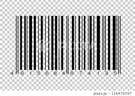 数字のついたバーコードのイラスト 116474297