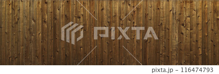 木目や節が見える茶褐色の横長の板塀の背景画像 木目や節が見える茶褐色の横長の板塀の背景画像 116474793