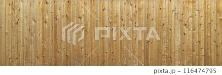 木目や節が見える薄茶色の横長の板塀の背景画像 木目や節が見える薄茶色の横長の板塀の背景画像 116474795