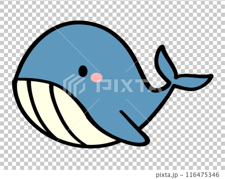 Cute whale character illustration material 116475346