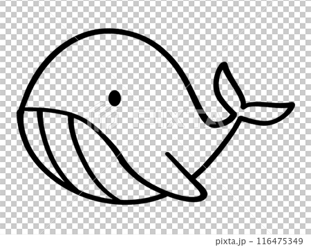 かわいいクジラのキャラクターイラスト素材 かわいいクジラのキャラクターイラスト素材 116475349