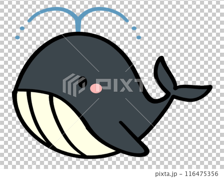 かわいいクジラのキャラクターイラスト素材 116475356