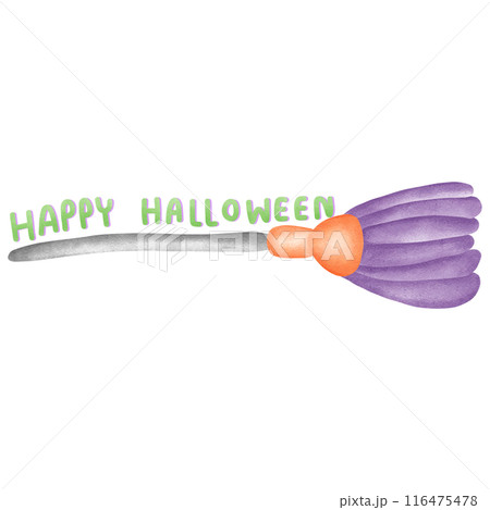 Broom with green alphabet  116475478