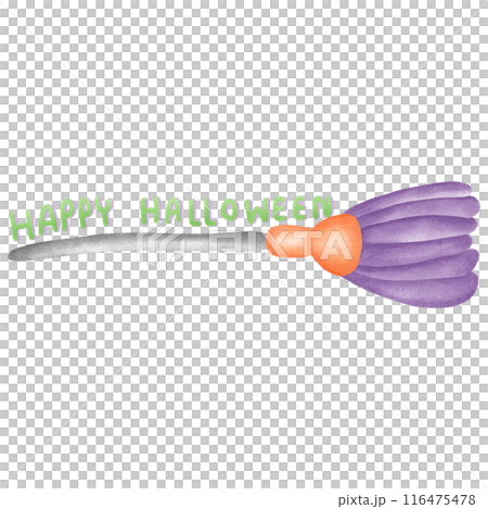 Broom with green alphabet  116475478