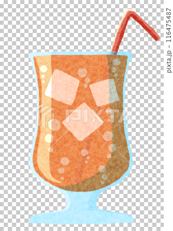 玻璃杯中的橘色蘇打水 玻璃杯中的橘色蘇打水 116475487