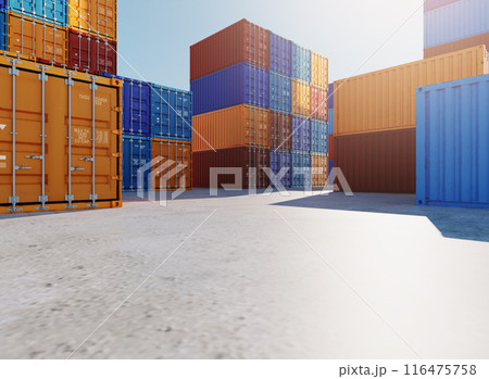 Shipping containers. 3d rendering. 116475758