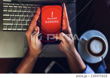 Smart phone malware warning concept. 116475828