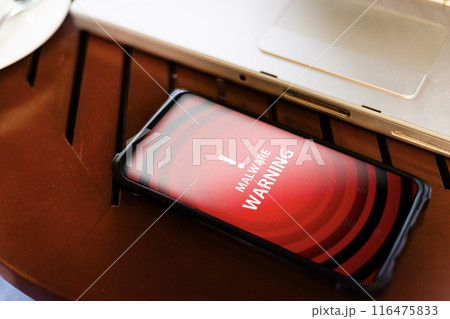 Smart phone malware warning concept. 116475833