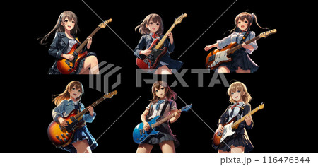 女性ギタリスト 116476344