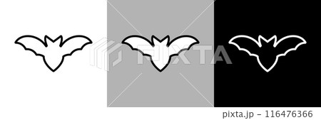 シンプルな線画のコウモリのベクターアイコン シンプルな線画のコウモリのベクターアイコン 116476366