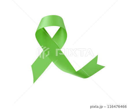 Green awareness ribbon isolated on white background Green awareness ribbon isolated on white background 116476466