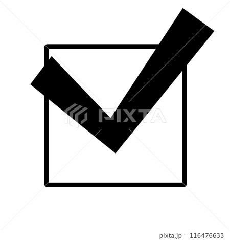 黒いチェックマーク（四角枠） 116476633