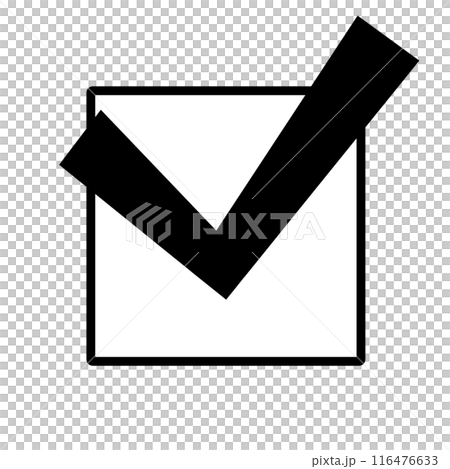 黒いチェックマーク（四角枠） 116476633