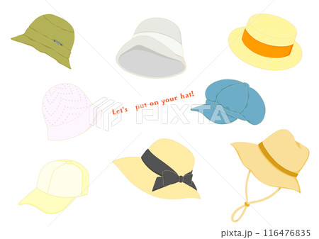 帽子アイコン レディース帽子イラストセット 帽子アイコン レディース帽子イラストセット 116476835