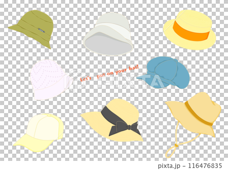 帽子アイコン レディース帽子イラストセット 帽子アイコン レディース帽子イラストセット 116476835