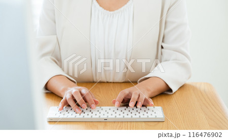 デスクワークをするビジネスウーマン デスクワークをするビジネスウーマン 116476902