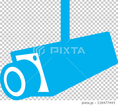 Security camera diagonal horizontal light blue Security camera diagonal horizontal light blue 116477443