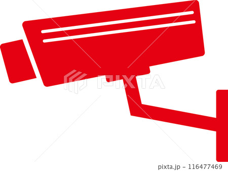 防犯カメラ横向下足赤色 116477469