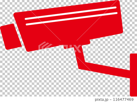 防犯カメラ横向下足赤色 116477469