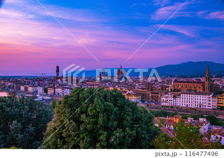 イタリアの花の都フィレンツェの旅行風景 イタリアの花の都フィレンツェの旅行風景 116477496