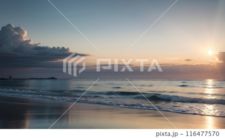 海に沈む夕日 116477570