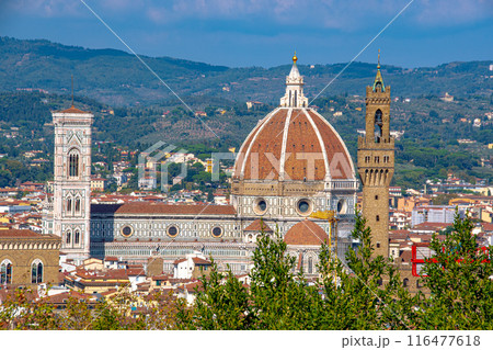 きれいな大聖堂のあるイタリアの花の都フィレンツェの旅行風景 116477618