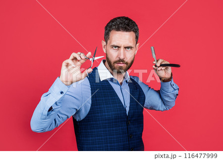 barbershop. confident guy hairdressing. male beauty and fashion. barbering. hairdresser concept. barbershop. confident guy hairdressing. male beauty and fashion. barbering. hairdresser concept. 116477999