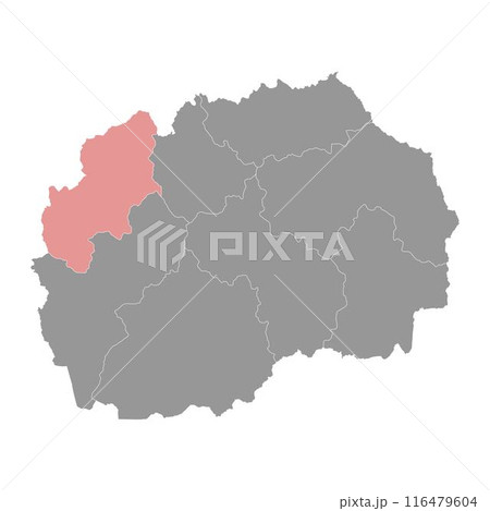 Polog Statistical Region map, administrative division of North Macedonia. Vector illustration. 116479604