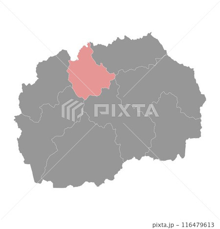 Skopje Statistical Region map, administrative division of North Macedonia. Vector illustration. 116479613