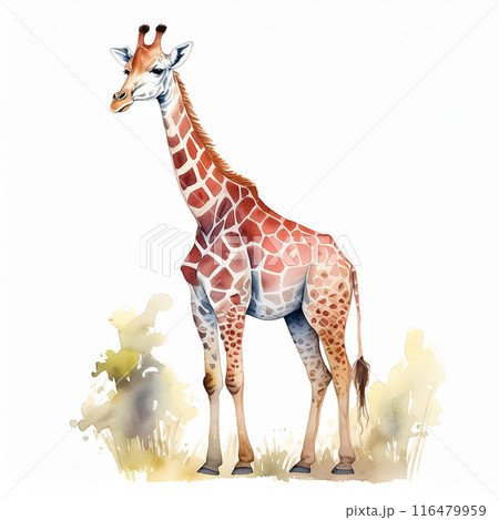 キリンの水彩イラスト キリンの水彩イラスト 116479959