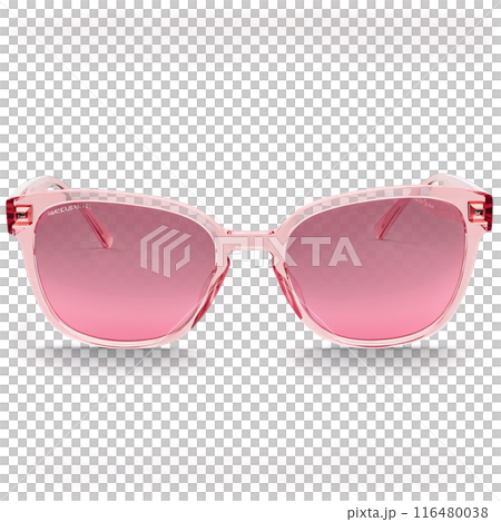 Oversized sunglasses with translucent pink acetate frames and rose tinted lenses radiating a glamorous vibe 116480038