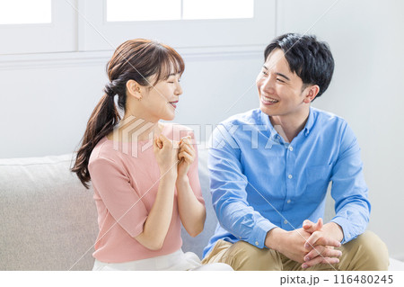 楽しく会話するカップル 116480245