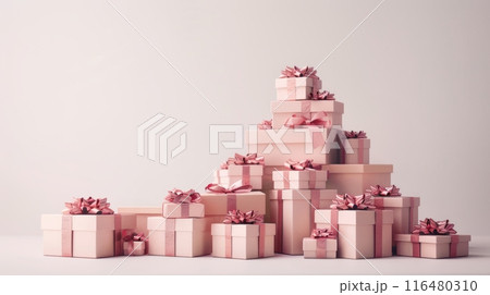 Elegant Pink Gifts with Bows Elegant Pink Gifts with Bows 116480310
