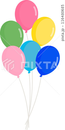 カラフルな風船のイラスト カラフルな風船のイラスト 116480685
