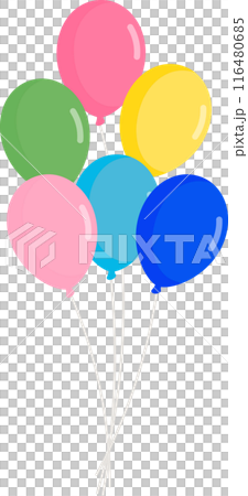 カラフルな風船のイラスト カラフルな風船のイラスト 116480685