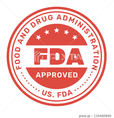 FDA Approved round stamp, Food and Drug Administration seal or emblem, quality symbol, vector 116480940