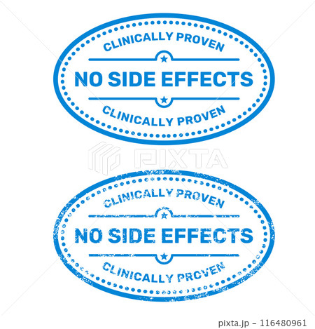 No side effects oval stamp, safe product supervision, medicine and dietary supplements supervision with no consequence, vector 116480961