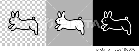Simple line drawing rabbit vector icon Simple line drawing rabbit vector icon 116480976