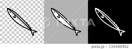 Simple line drawing pacific saury vector icon Simple line drawing pacific saury vector icon 116480982