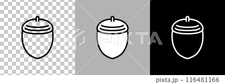 Simple line drawing acorn vector icon 116481166